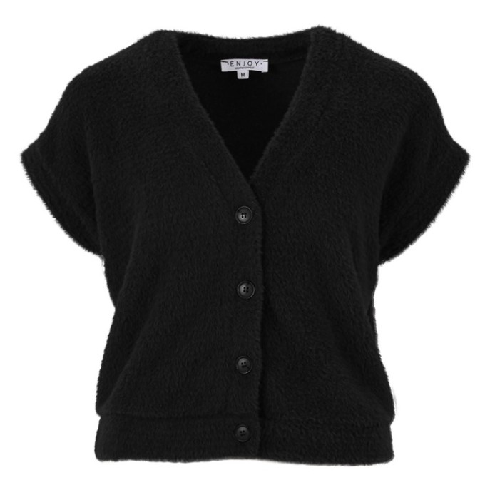 Enjoy Gilet vhals harig Zwart Enjoy Gilet vhals harig Zwart